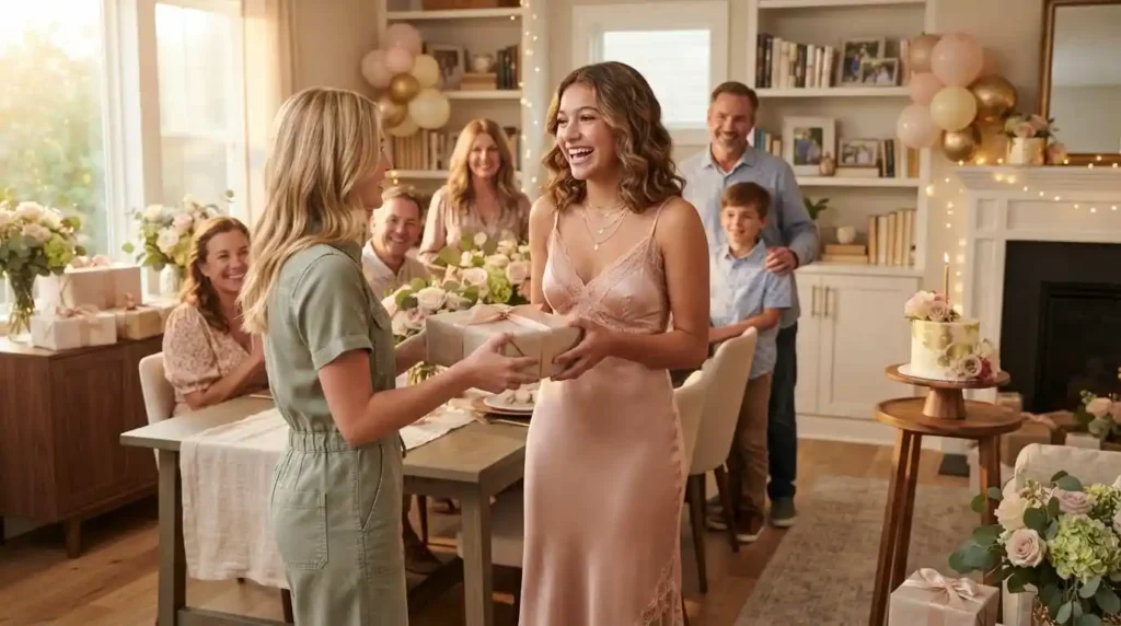 Teen girl celebrating her Sweet 16 with friends